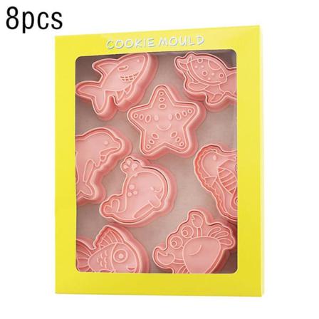 Krondo Ocean Animals Cookie Cutter Set - 8 St 3d Pressable Bisc