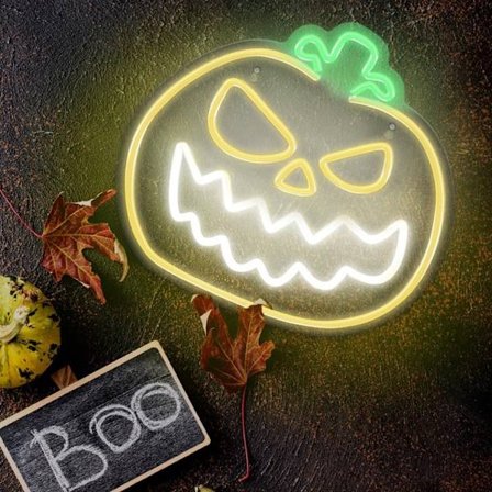 Forever Light Neon LED PLEXIANGRY PUMPKIN FPNE14 - Gul/Vit