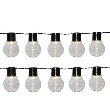 Hett erbjudande till ett lågt pris! Utomhus camping atmosfär ljusslinga stor boll ljusslinga batteri slinga med 10 lampor 180cm svart Svart{EE}