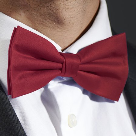 Burgundy Basic Pre-Tied Bow Tie for Men - Pre-tied bow ties