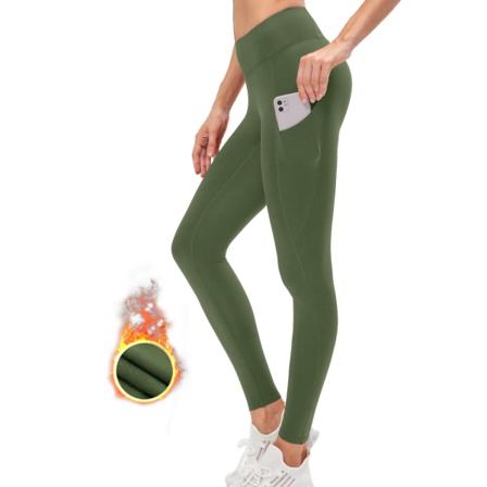 Fleece-vuoratut lämpimät leggingsit naisille, pehmeät ja joustavat, talviset lämpimät kuntosalileggingsit naisille, korkea vyötärö, vatsan peittävä, 