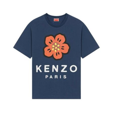 Kenzo, Boke Flower cotton T-shirt Niebieski, Mężczyzna, Rozmiar: L
