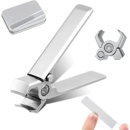 Bred Åbning, Stor Størrelse Rustfrit Stål Negleklipper med Neglefil, Ekstra Stor Negleklipper til Tykke Negle