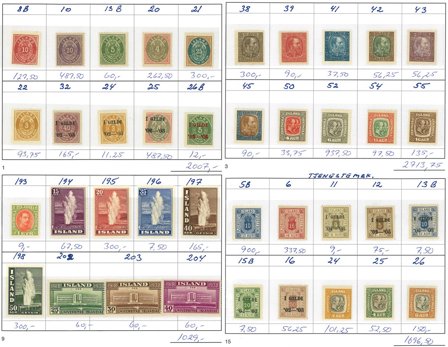 Island og tjenestemærker - Fyldt udvalgshæfte AFA 8B-300+TJ 5B-63 - Postfrisk