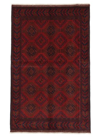 Håndknyttet Afghan Khal Mohammadi Teppe 124X195 Svart/Mørk Rød