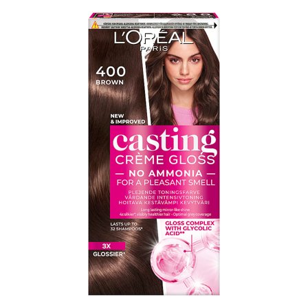 L'Oréal Paris Casting Crème Gloss Semipermanent Hårfarve 400 Brown, Hår, Hårfarve, Toningsfarve