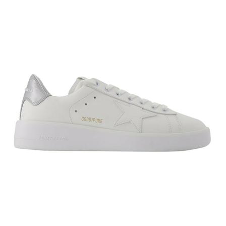 Golden Goose Pure Star Sneakers in White and Silver Leather Hvid, Herre, Størrelse: 44 EU