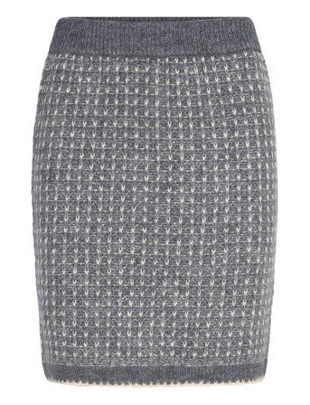 Slfsine Short Knit Skirt Grey Selected