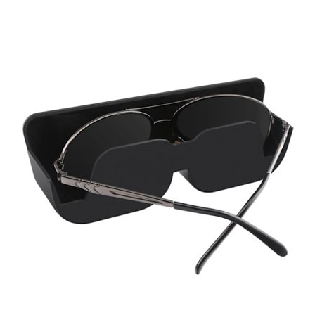 Solbriller Opbevaringsboks til Bil og Solskærm Klips Brilleholder, Læder Solbriller Etui Holder Bil