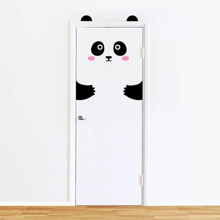 Väggklistermärken för dörr panda, drake, kanin