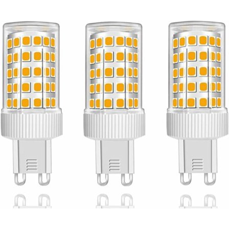 Sæt af 3 G9 10W LED Pærer, 150W Halogenækvivalent, 86 LED'er, 1000Lm, 360° Strålevinkel, Ultra Lys, AC220-240V, Ikke-Dæmpbar, Varmt Hvidt 3000K... [