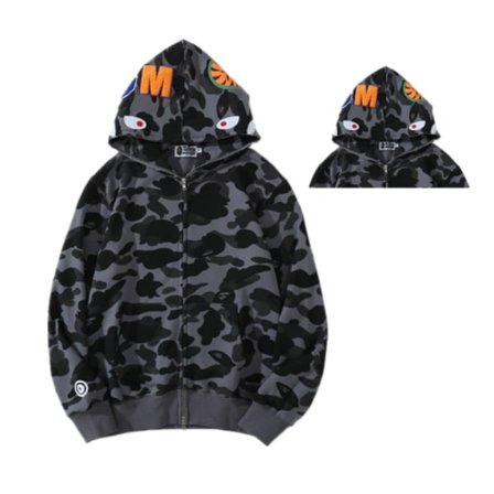 Miesten huppari Camo Loose Vetoketju Shark Head Wgm Jacket -paita