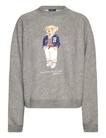 Polo Bear Over Fleece Crewneck Tops Sweatshirts & Hoodies Sweatshirts Grey Polo Ralph Lauren