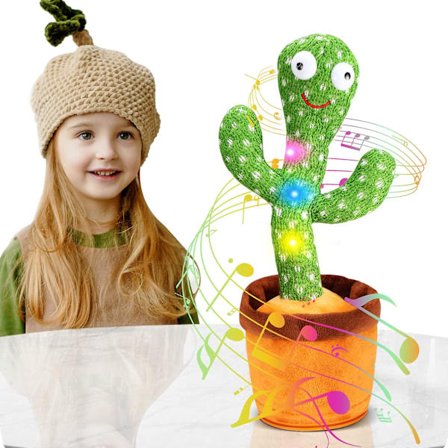 Sjungande och dansande kaktus, dansande kaktusleksaker, talande kaktusplyschleksak upprepar vad du säger, för baby leksaker