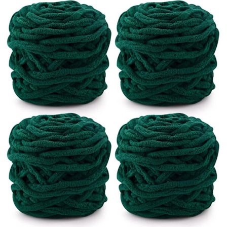 Garn 4x Garn för Virkning, Mjukt Chunky Garn för Garnprojekt mörkgrön