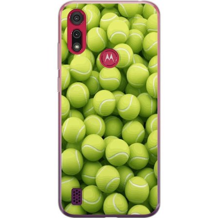Kompatibel Mobilcover til Motorola Motorola Moto E6s (2020) MÃ ̧nster af grÃ ̧nne tennisbolde i hÃ ̧j detalje, sporty motiv med gentagende tekstur og 
