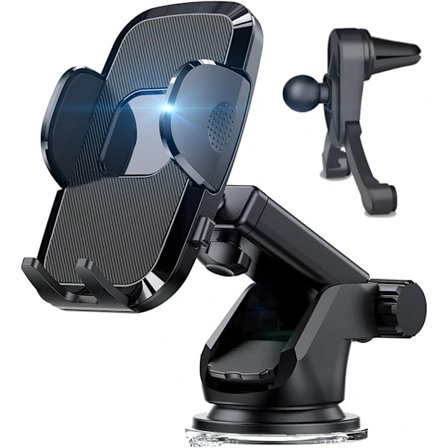 Universal Biltelefonholder (B), Super Sugekop Håndfri Instrumentbræt Stand, Vinduesvisker Luftventil Telefonholder Bil, Stand