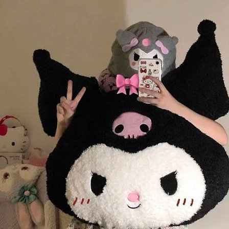 65*70cm Kawaii Sanrio Blød Fyldt Plys Pude Kuromi Melody Tegneserie Stor Plys Dukke Pude Pude Pige Gave