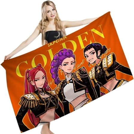 Demon Hunter Anime Pyyhe Rantapyyhe Nopeasti Kuivuva Kylpypyyhe Kuntosali Suihku Retkeily Urheilu Suuri Rantapyyhe Lasten Lahja Pyyhe (70 * 140cm,4)