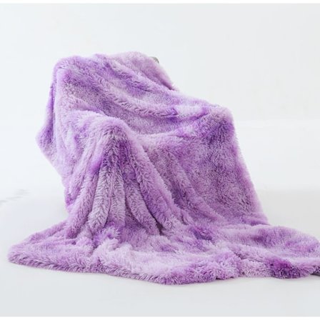 Dubbellagers Lätt Långhårig Shaggy Filt Lila purple L