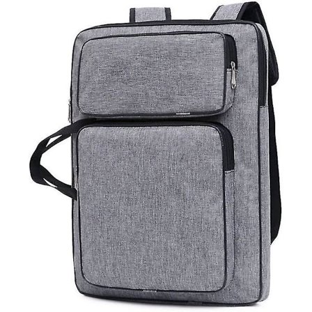 A3 Art Portfolio Case Artist Carry Bag Med Handtag Art Förvaringsväska Tote Bag Konstverk Sktchbook Ryggsäck Ritbräda Organizer(1st)(grå)