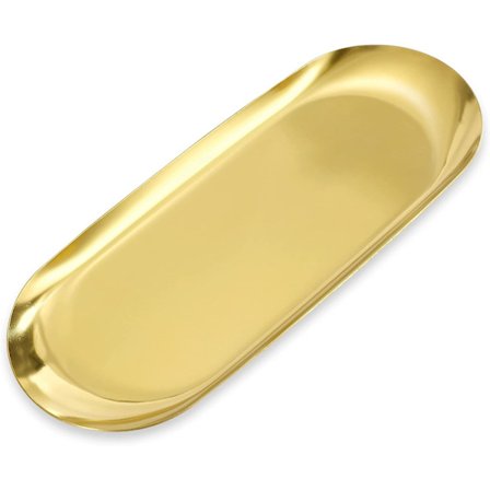 Guld smyckesbricka oval bricka