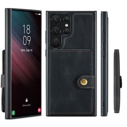 Samsung S23 Ultra støtsikkert deksel med magnetisk kortholder Je Black