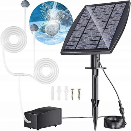 Solcellsdriven Dammluftare Syrepump Med Slang 1800mah Sten