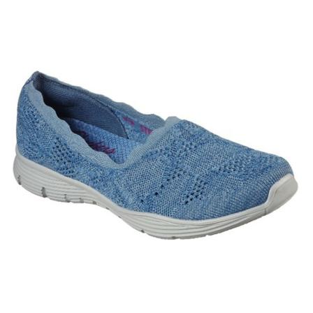 Skechers - Ballerinaskor - Blå - Dam - Storlek: 36 Eu, Dam, Storlek: 36 EU