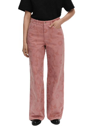 Marimekko Maridenim Wide Unikko Jeans Dam Rosa 30/32