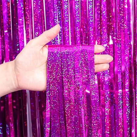 2 x 1x2m Kirkkaat Pompom-verhot, Juhlatyyli Silkkiä