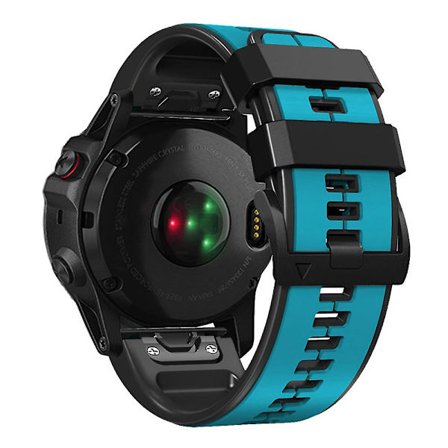 For Garmin Tactix 7 Pro/Fenix 7X/Fenix 6X Pro Silikon Armbåndserstatning Dual Color Smart Watch Band 26mm