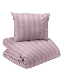 Påslakanset Hotellsatin med vävda ränder 2-delar Rosa - Redlunds
