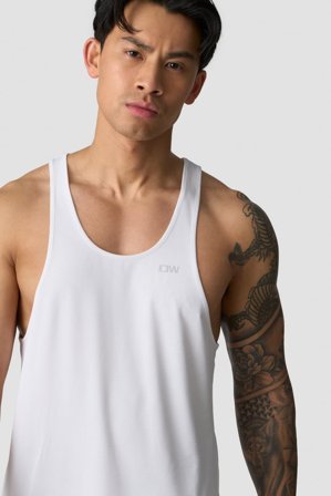 ICANIWILL - Stride Stringer Top White - Träningslinne - Herr - Träningskläder från ICIW