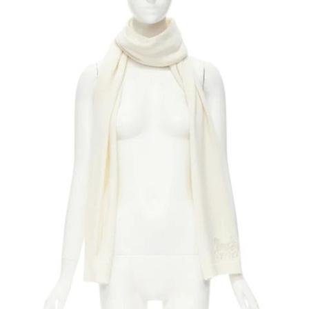 Celine Vintage, Pre-owned Cashmere scarves Wit, Dames, Maat:ONE Size