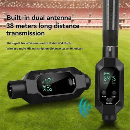 Trådløs Mikrofon Konverter Mikrofon Trådløst Sender System Universell Trådløs Mottaker Én til To