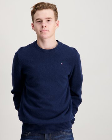 Tommy Hilfiger LAMBSWOOL CN SWEATER Blå Genser Gutt - Kids Brand Store