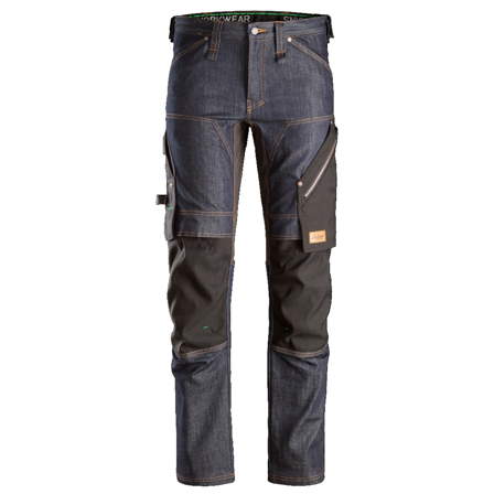 Snickers Workwear 6956 FlexiWork Arbetsbyxa denim/svart 152, Kläder