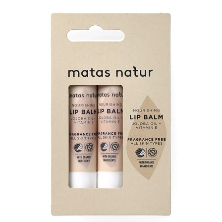 Matas Natur Nourishing Lip balm 2 x 4,5 g, Skincare, Ansigtspleje, Læbepleje
