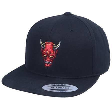 Iconic - Schwarz snapback Cap - Red Oni Demon Mask Black Snapback @ Hatstore