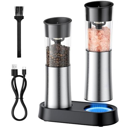 Sähköinen pippurimylly Automaattinen suolamylly Pippurimylly USB-ladattava säädettävä mylly sopii keittiöön ruoanlaittoon