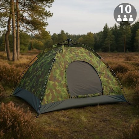 Quick-Up Camouflagetält för 3–8 personer
