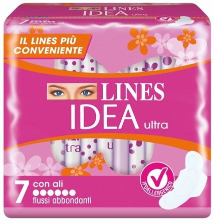 Lines Idea Ultra Flussi Abbondanti con Ali 7 Assorbenti