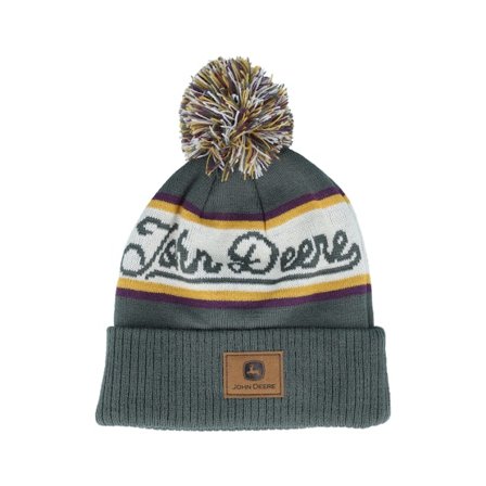 John Deere - Groen pom Beanie - Beanie Sage/Ivory/Purple Pom @ Hatstore