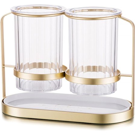 Køkkenredskabsholder til Bordplade, med Guldjernramme Køkkenredskabsholder, Chic og Moderne Bestikkurv til Gaffel Ske Spatel Bestik