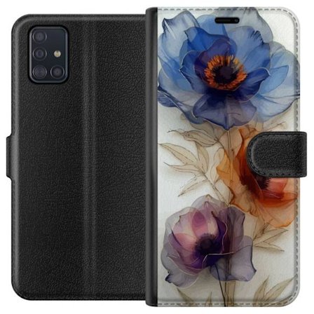 Plånboksfodral till Samsung Galaxy A51 med Silkesblommor