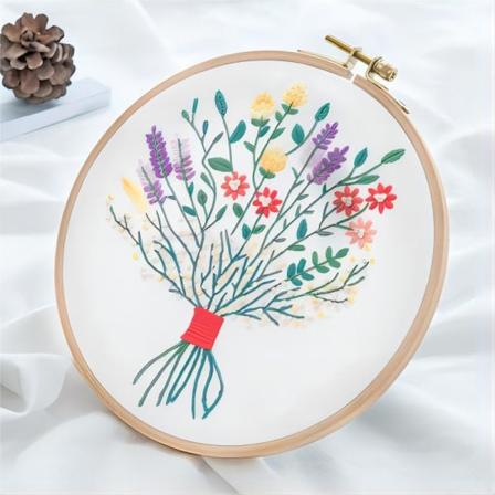 Bjergblomst Romantik, DIY håndtrykt broderikit