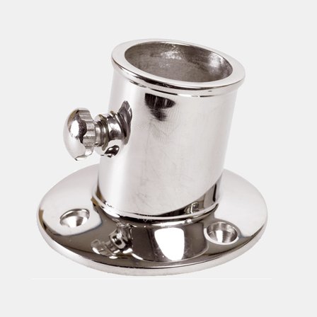 Soporte para mástil de bandera de barco, acero inoxidable, montado en cubierta, para mástil de Ø25 mm