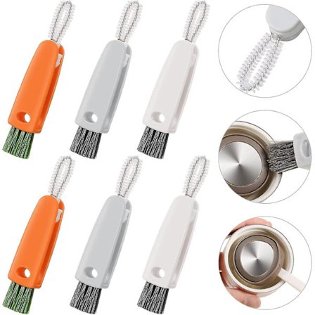 6 st 3 i 1 multifunktionell rengöringsborste mini glaslock rengöringsborste flaska springa borste rengöringssats flaska lock detaljborste för 