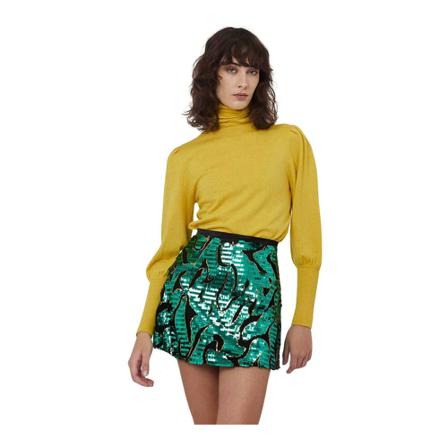 Silvian Heach Turtleneck with balloon sleeves Gul, Dame Rullekraver